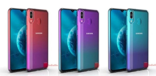 三星galaxy m30s渲染图曝光 水滴屏 渐变色